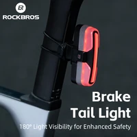 ROCKBROS-luz trasera de ciclismo, freno inteligente, luz trasera de bicicleta más segura, cinco modos de iluminación, accesorios de bicicleta detectados por vibración