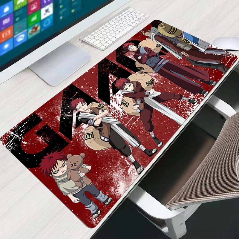 Anime Computer-Mauspad Naruto Gaara Gamer MousePads Gaming Lock Edge Mousepad Soft Desk MausePad Tastatur-Maus-Teppich
