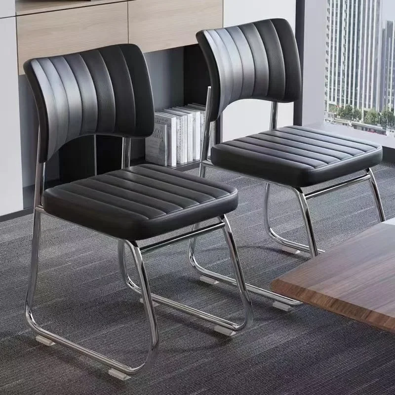 ​Conference Chairs Set Of 5 Ergonomic Faux Leather Modern Armless Office Chairs With Lumbar Support For Meeting Room Home Office