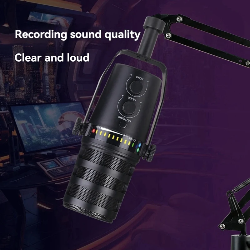 Metal USB/XLR Dynamic Wired Microphone MIC MV7 Microphone For Podcasting Recording Live Streaming Gaming