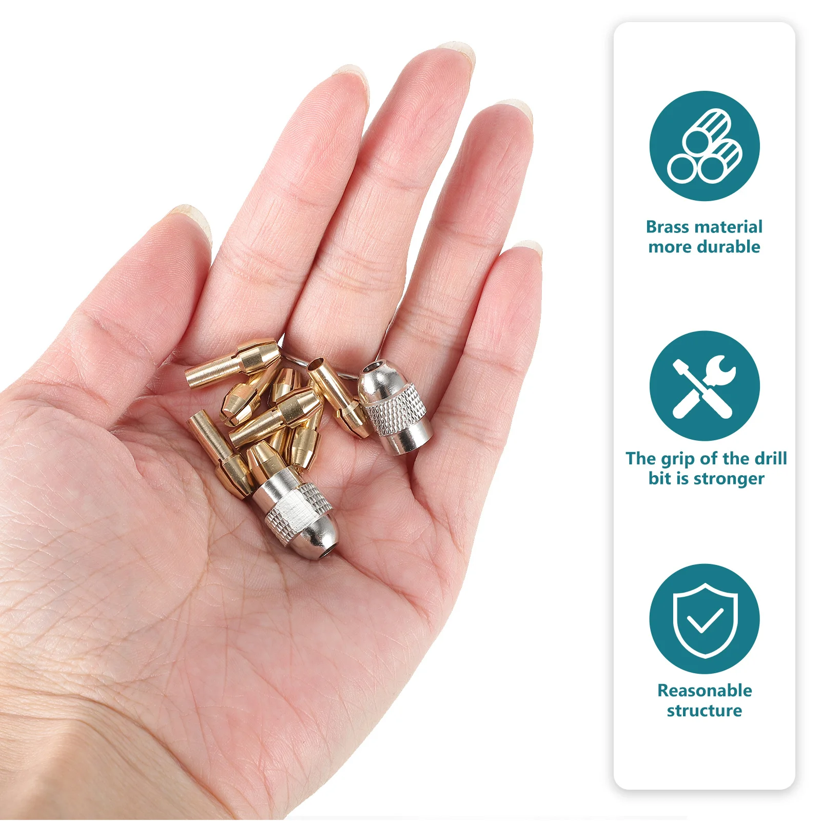 

1Set Brass Collet Drill Chuck Bit Set Precision Grip Electric Grinding Rotary Tool Collet Holder Nut Accessory