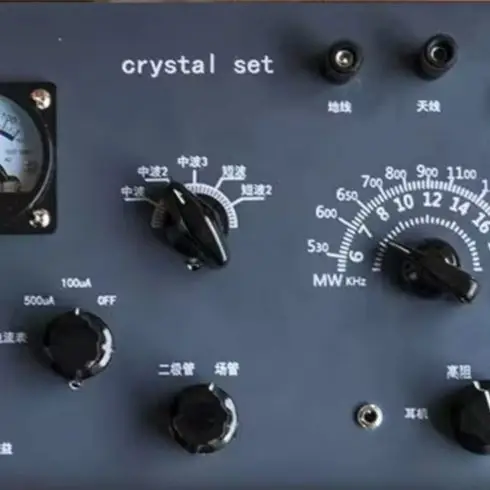 Vintage Gray Panel For Crystal Radio AM SW For Dual Loop For Antenna For Retro Design 250x170x70mm For Shortwave Medium Wave