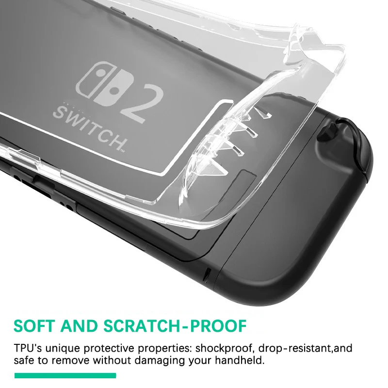 Transparent TPU Case for Switch 2 Case Soft Clear Cover for Switch 2 2025 Gaming Accessories Shockproof Anti-fall Shell image 4