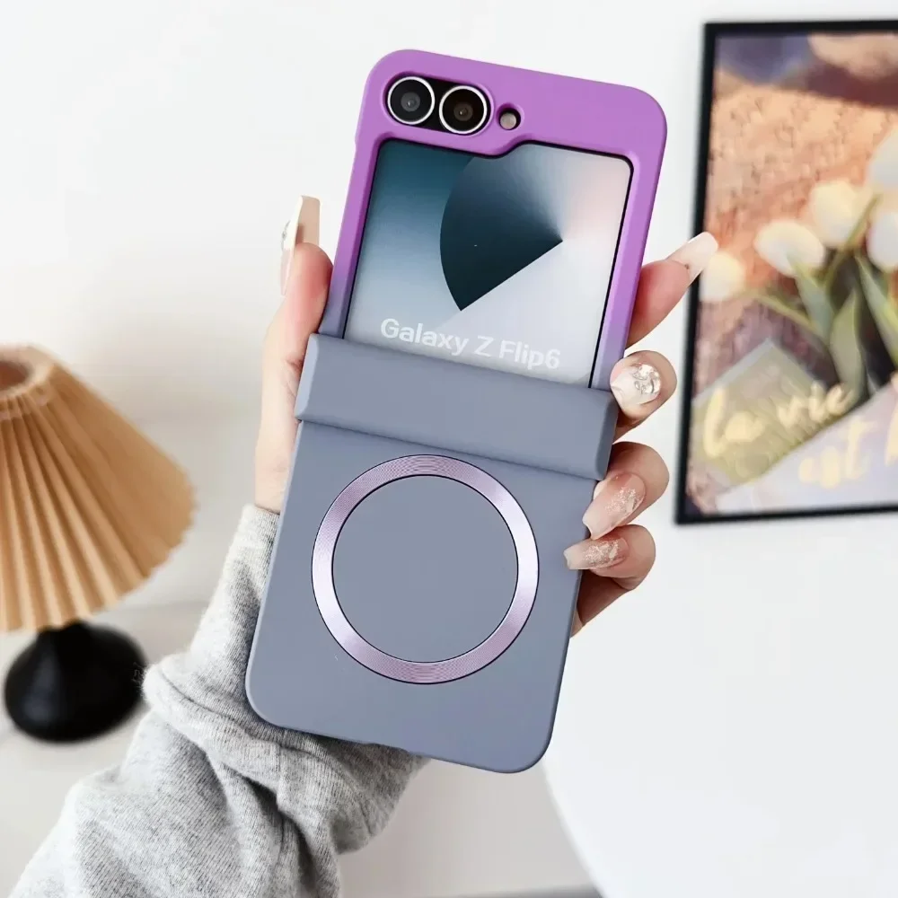 Magnetische Kunststoff-Scharnierschutz-Handyhülle für Samsung Galaxy Z Flip 7, 6, 5, 4, 3, Flip6, Flip5, Flip4, Flip3, 5G, stoßfeste Abdeckung