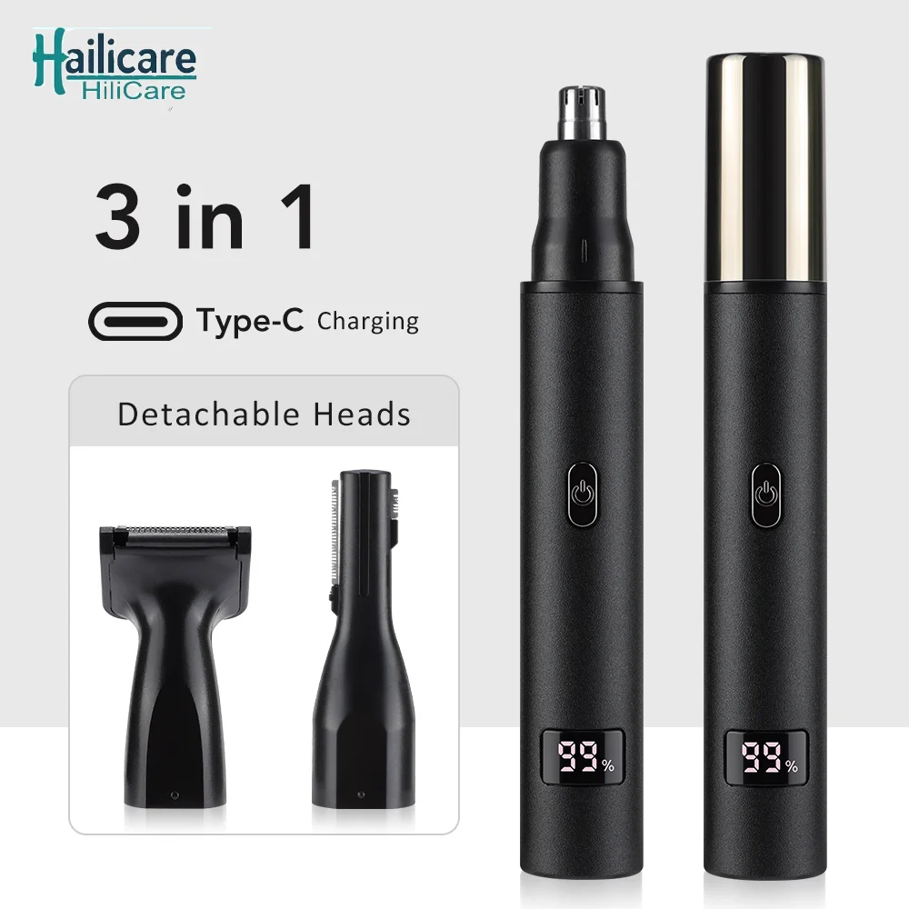 

3 In1 Electric Ear Nose Hair Trimmer Nose And Ears Hair Cleaning For Men Grooming Kit Electric Eyebrow Beard Trimmer LED Display