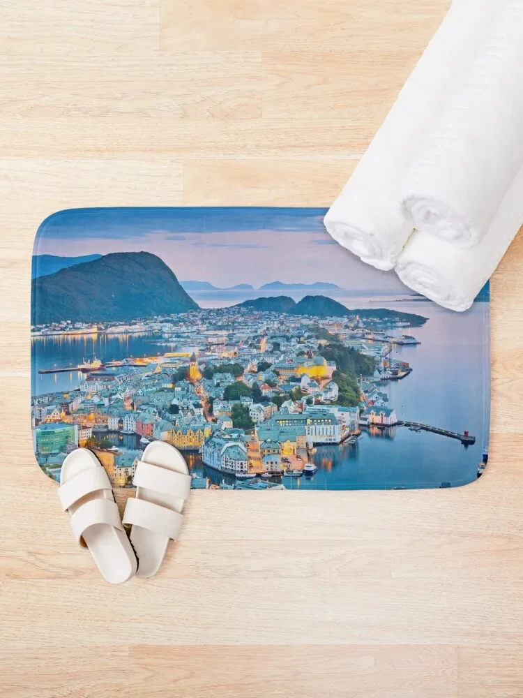 Norwegian City of Alesund Bath Mat Toilet Accessories Bathroom Showers Mat