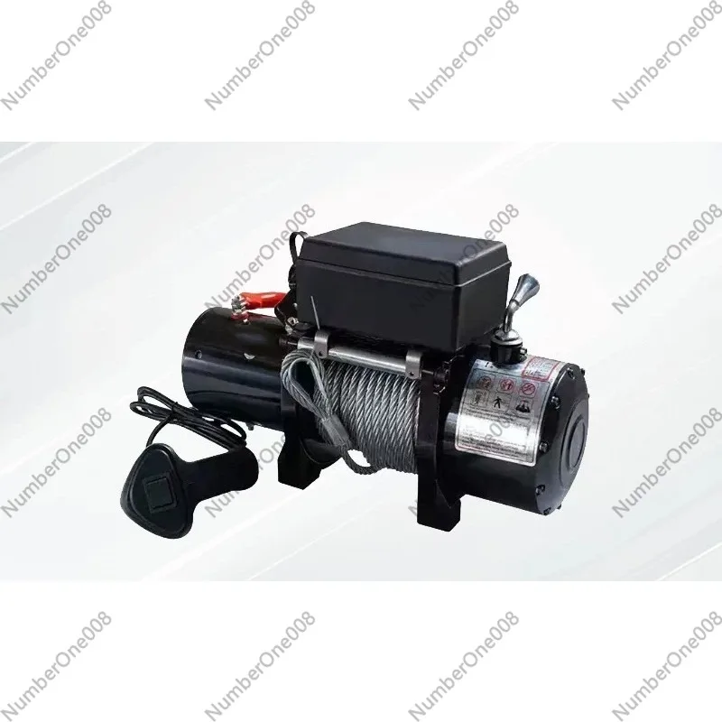 For 12V Electric Winch 24v Vehicle Crane Electric Hoist Off-road Vehicle Self-rescue Wireless Remote Control Portable Hoist