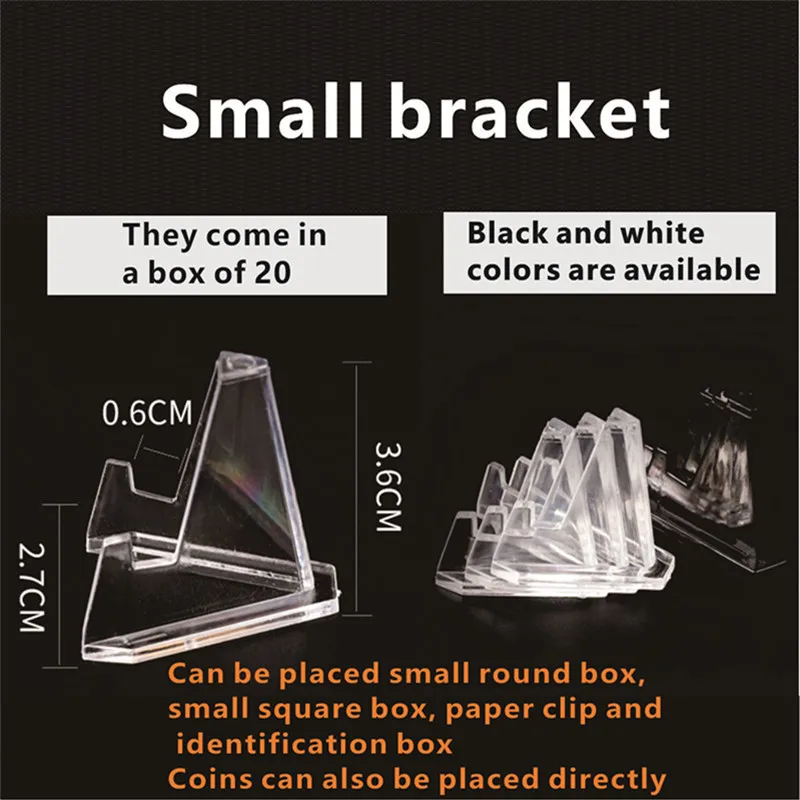 Small display bracket commemorative medal coins coin capsule small square box paper clip identification box triangle bracket