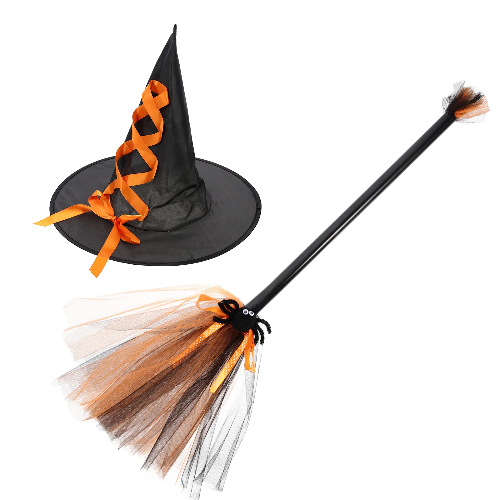 

Halloween Witch Hat Broom Set Wizard Caps for Theme Parties Stage Performances Festive Decor Witch Hat Halloween Hats