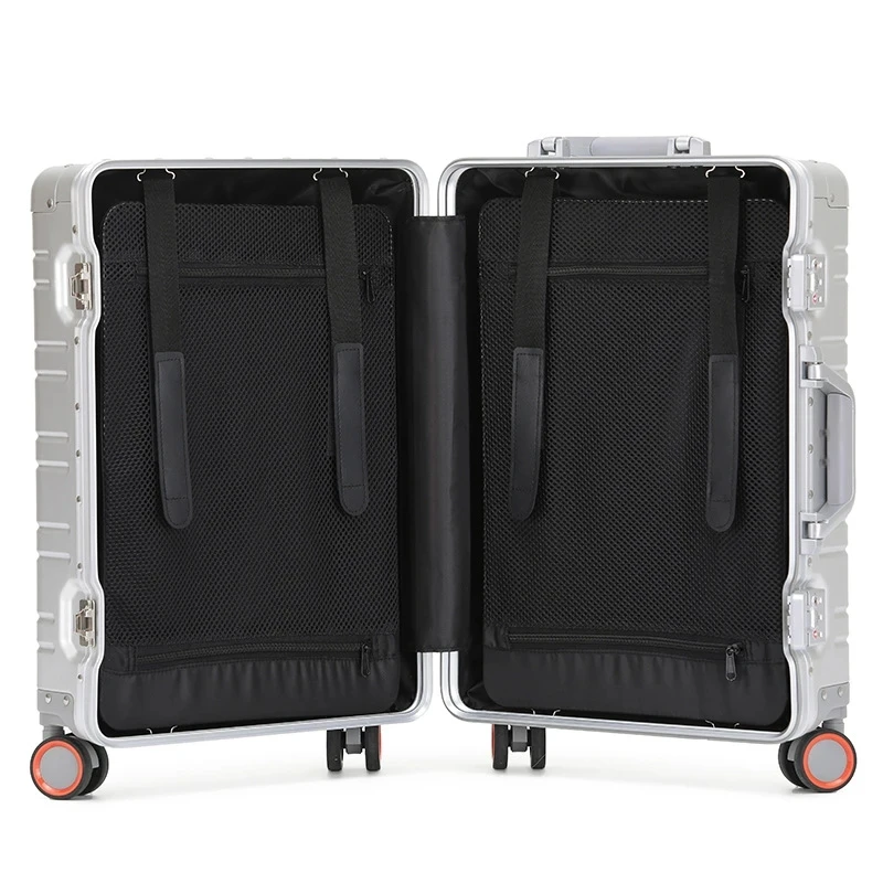 High Quality Senior Travel Luggage 100% Aluminum-magnesium Alloy Material  20/24/26/28 Size Spinner Brand Travel Suitcase