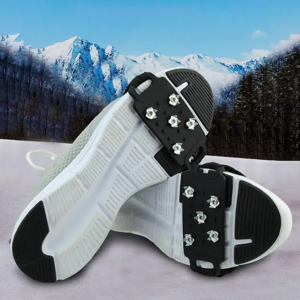 1 Pair Wear-resistant Anti-Drop Corrosive Resistant 5 Teeth High Stability Crampons Traction Cleats Winter Supply