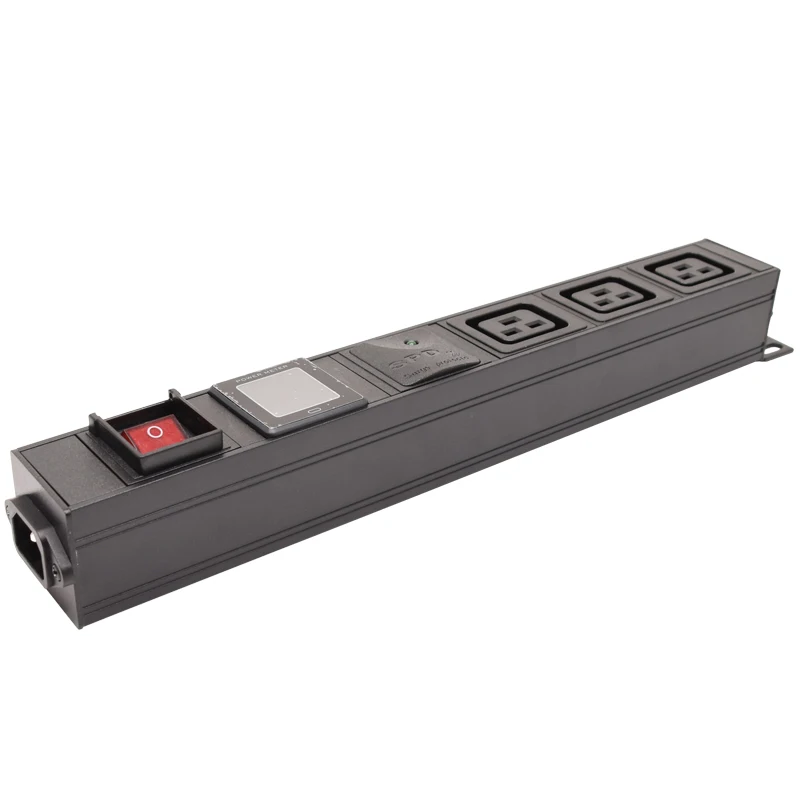 

C14 Input Power Strip with Voltage Current Power Meter ON/OFF 3 C19 AC Output Socket Extension Board