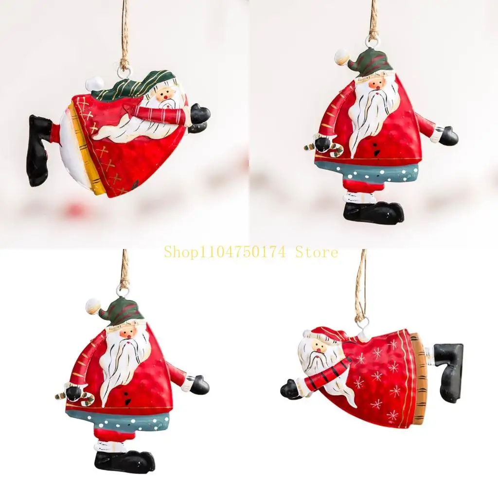 Handcrafted Christmas Iron Ornament Santa Angel Decoration For Home Party top sale