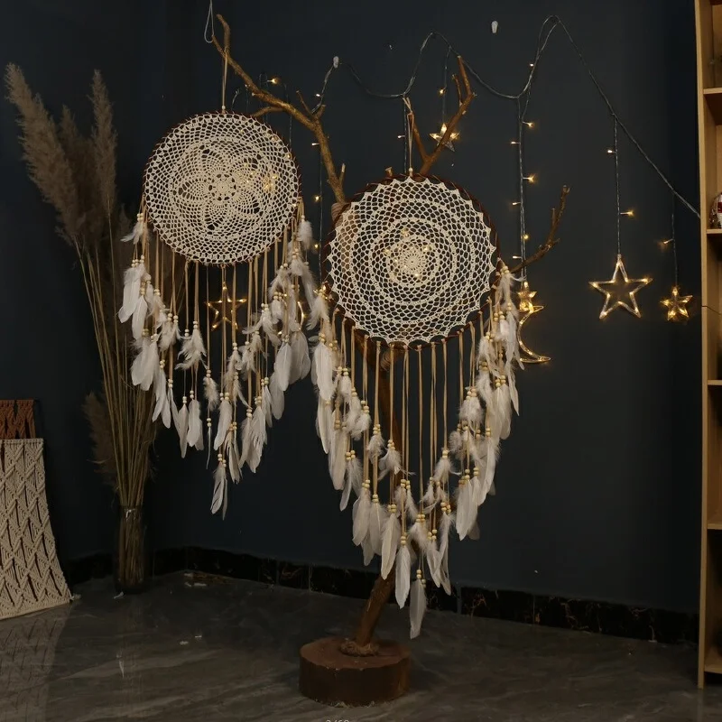 Wall Decorations Bohemian Large Dream Catcher Hand Woven Feather Hanging Wall Decor For Home Bedroom Living Room Ornament Use