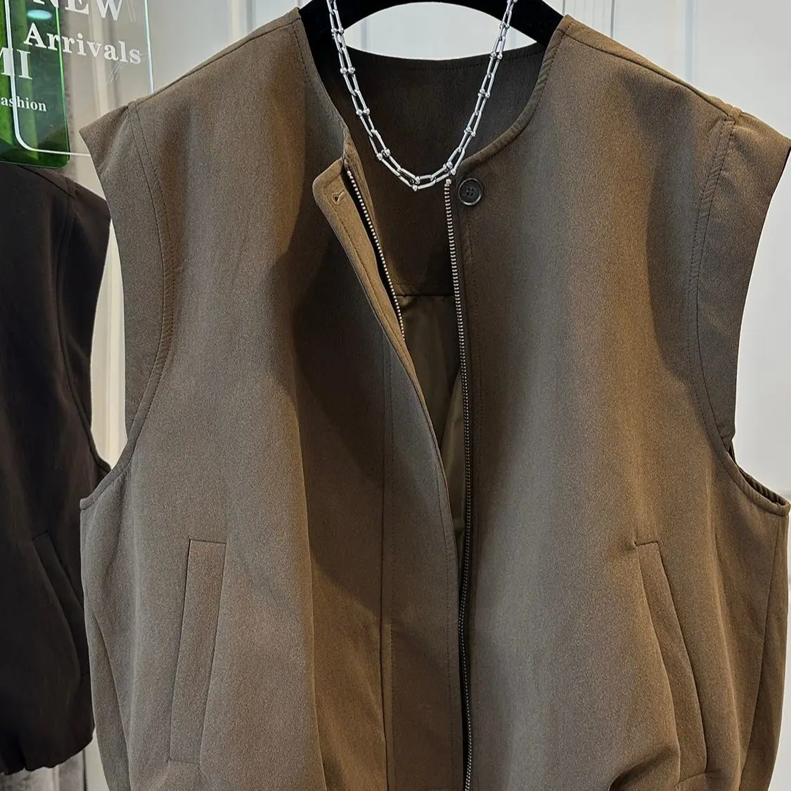 

Vests Waistcoats Thin Womens Girls Spring Cashmere Laces Patchwork Waistcoat Minimalism Gentle Urban Cleanfit Pure Lined Vintage