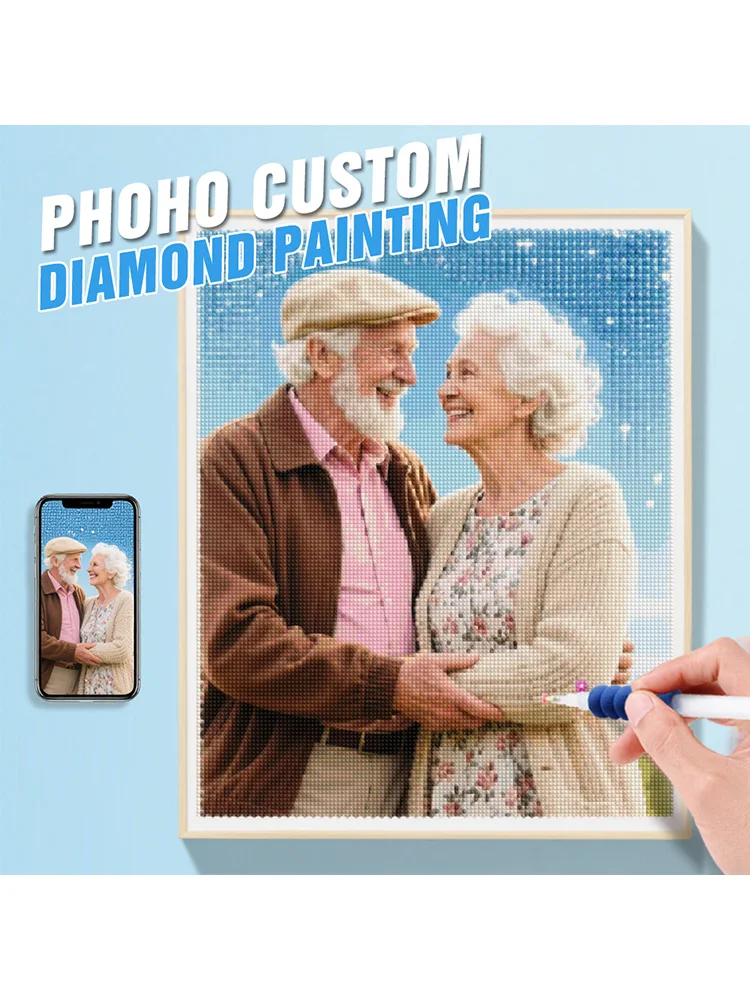 HUACAN 5d Diy Diamond Mozaïek Aangepaste Foto Kruissteek Volledige Vierkante Ronde Boor Home Decor Persoonlijke Aangepaste Kunst Handgemaakt - afbeelding 2