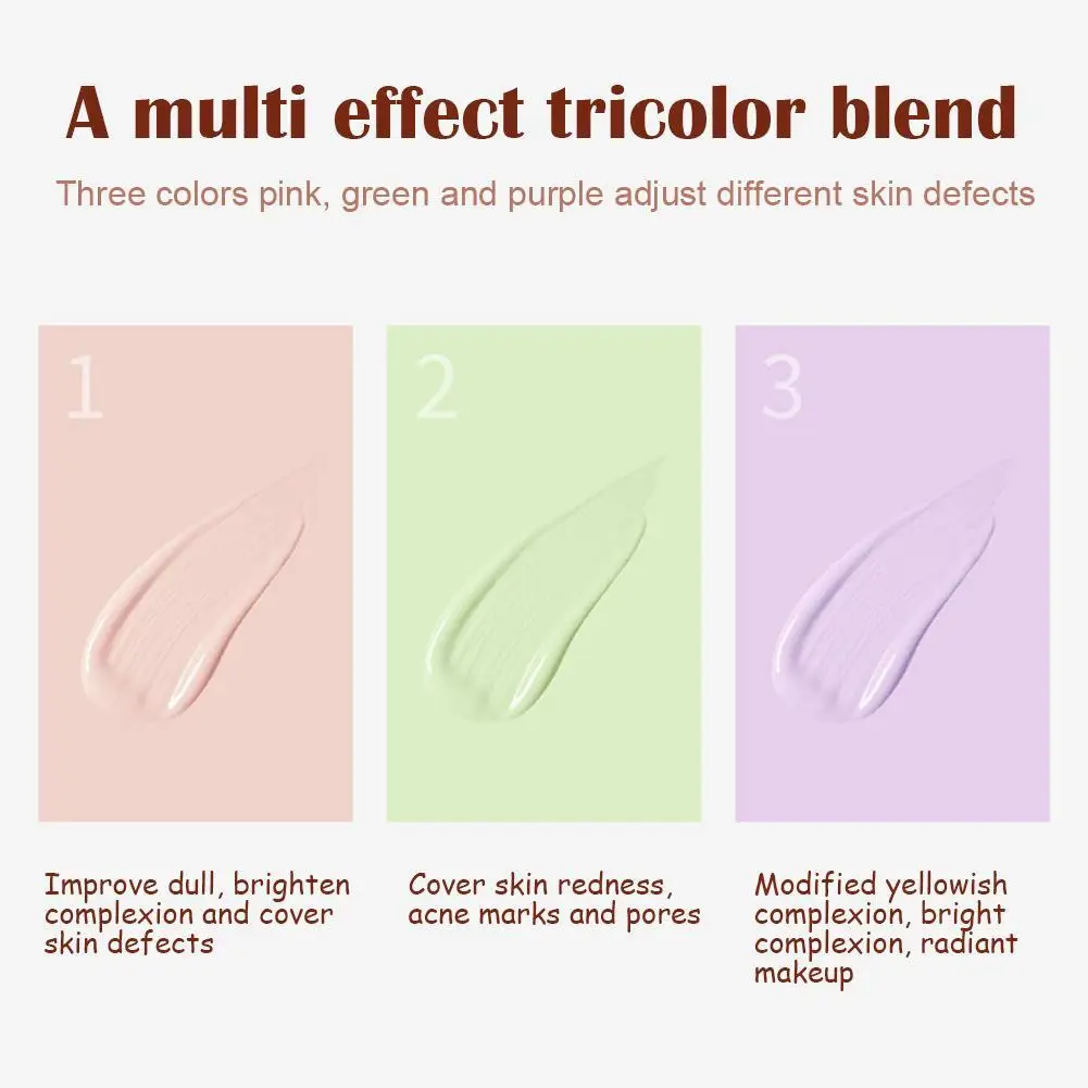 Three-color Isolation Cream Base Primer Face Pores Long Cosmetic Hydrating Facial Moisturizer Lasting Natural Makeup Whiten T9U6