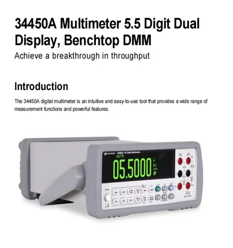 Keysight 34450A Half-Digit Benchtop Multimeter 190 Reading Al Electronic Power Meter