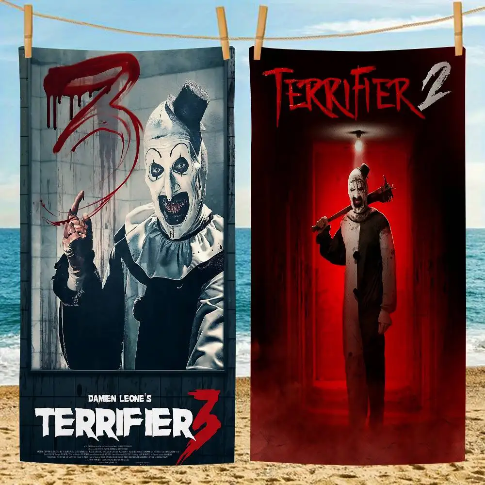 Horror Movie Terrifier Microfiber Beach Towel Absorbent Quick dry Soft Yoga Swimming Resort Mountain Climbing Towel
