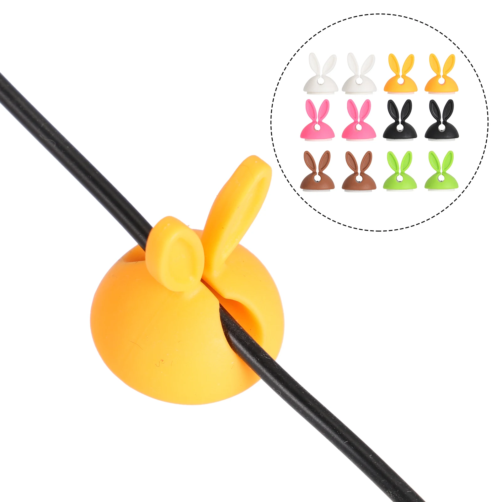 

12Pcs Bunny Cable Holder Silicone Clip Colorful Wire Organizer Creative Multi-Functional Cable Management Solution