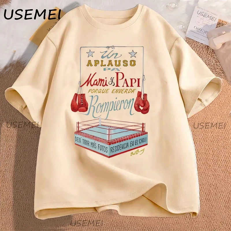 DTMF Tour Boxing TShirt Bad Bunny Men Women Clothing Graphic Tees Harajuku High Quality Tops Short Sleeve Cotton TShirts Y2k
