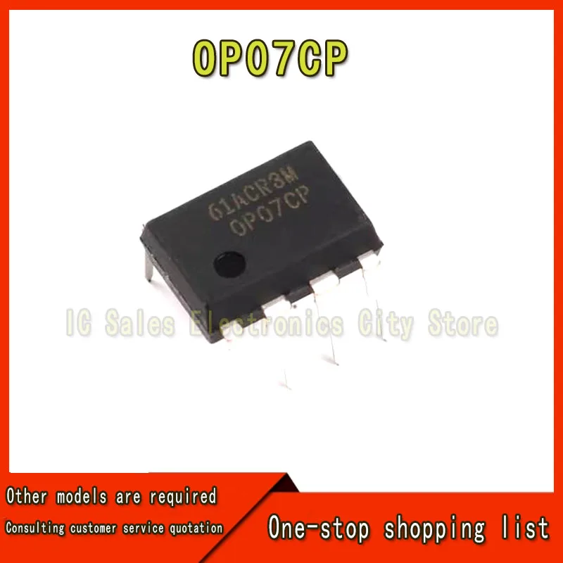 10Pcs 100% New Original OP07 OP07CP DIP-8 straight plug OP07C operational amplifier low offset chipset Ic Chip In Stock