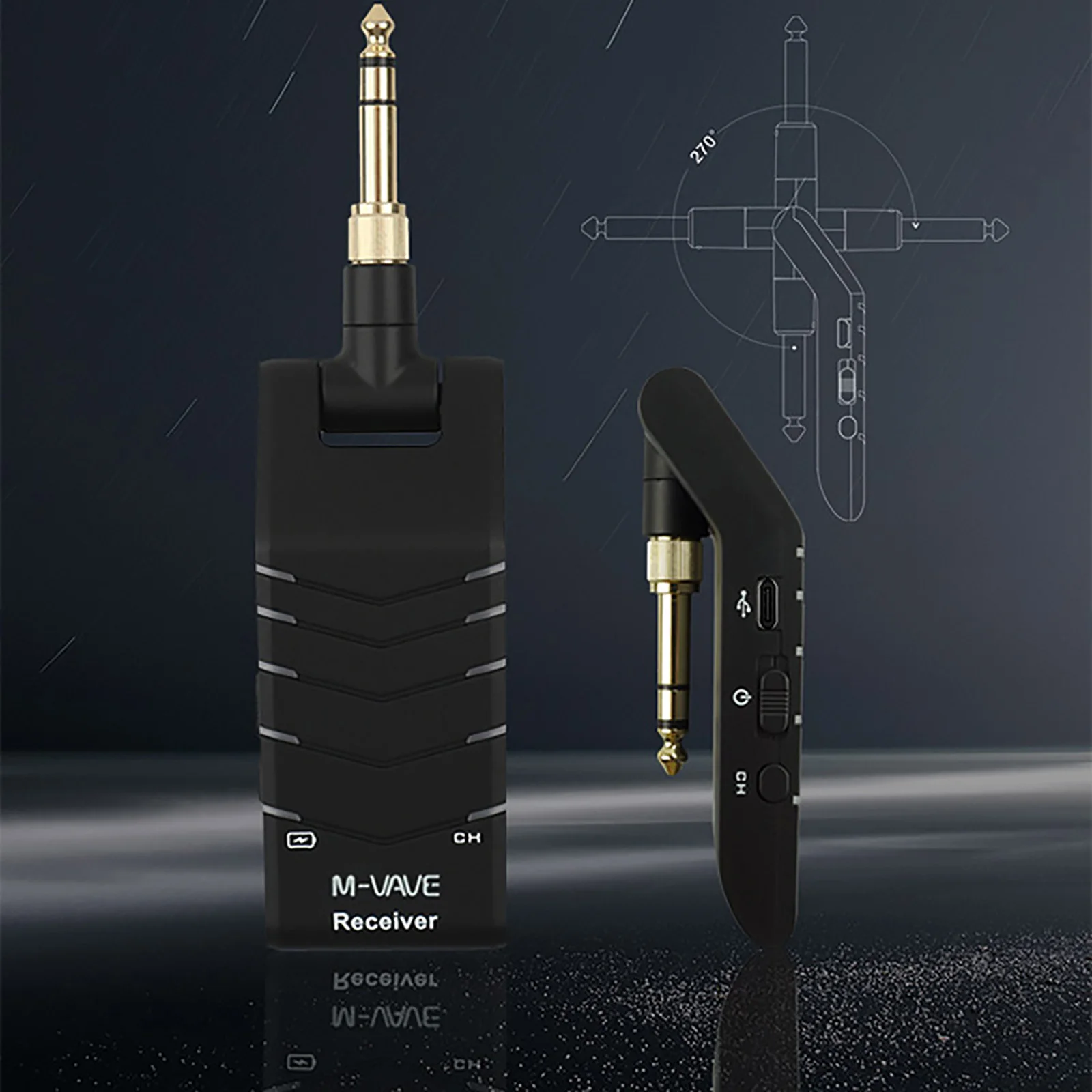 

M-VAVE WP-4 Wireless Guitar System 2.4Ghz 5 Channels 12ms Delay Rechargeable Audio Transmitter Receiver Guitar Accessories