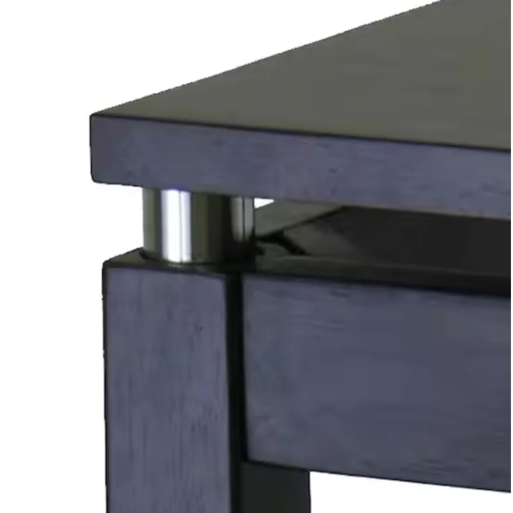 Contemporary Home Living 39.25" Dark Espresso Unique Linea Rectangular Console Table