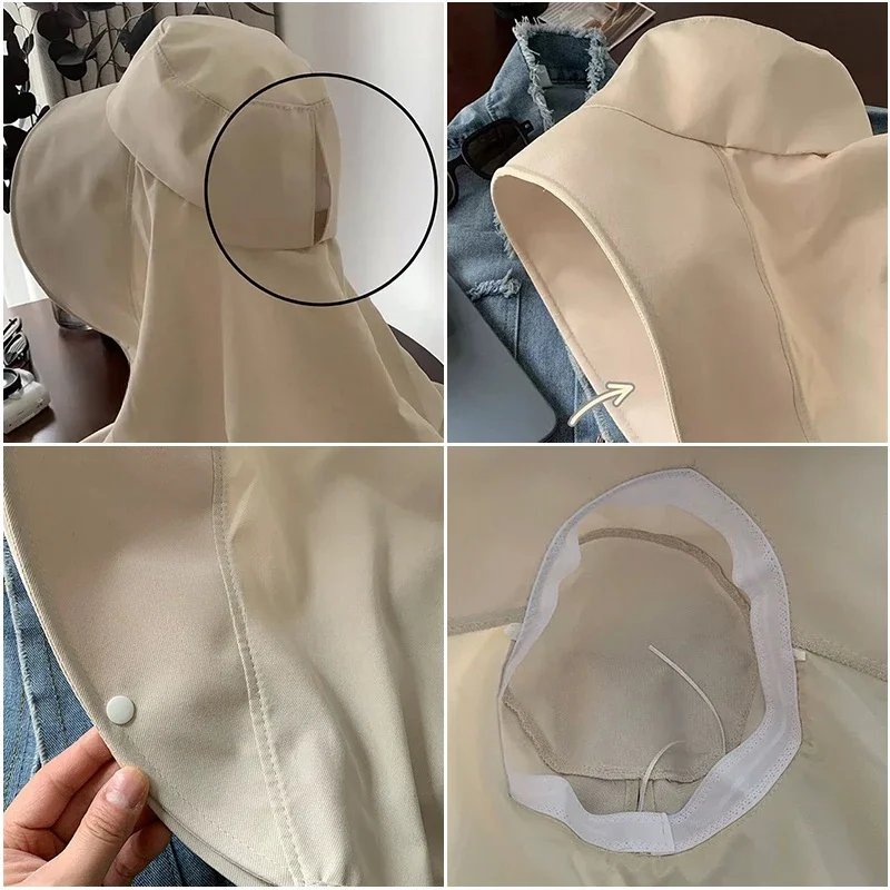 New Sun hat Summer Sunshade Visor Big Hat Outdoor Sunprotection Fishing Hiking Neckprotection Shawl Bucket Hats Sun Supplies image 6