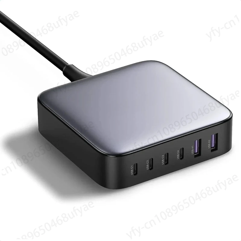 Cargador rápido con Cable de carga USB C a C de 3 pies, Ugreen, 200W, nemode, 6 puertos GaN PD