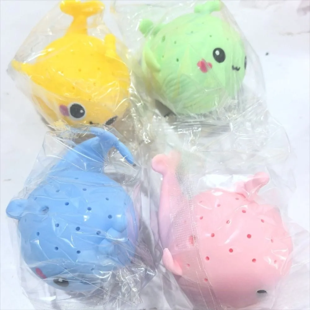 2/3/4Pcs TPR Baby Bath Toys Stress Relief Squeezing Sponge Water Absorbing Whale Soft Swimming Play Water Toy Children