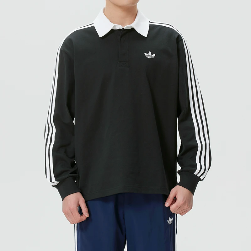 Adidas (Adidas) Trefoil T-Shirt Men's Sportswear Fashion Polo Shirt Fitness Training Long-Sleeved Pullover Ke3576