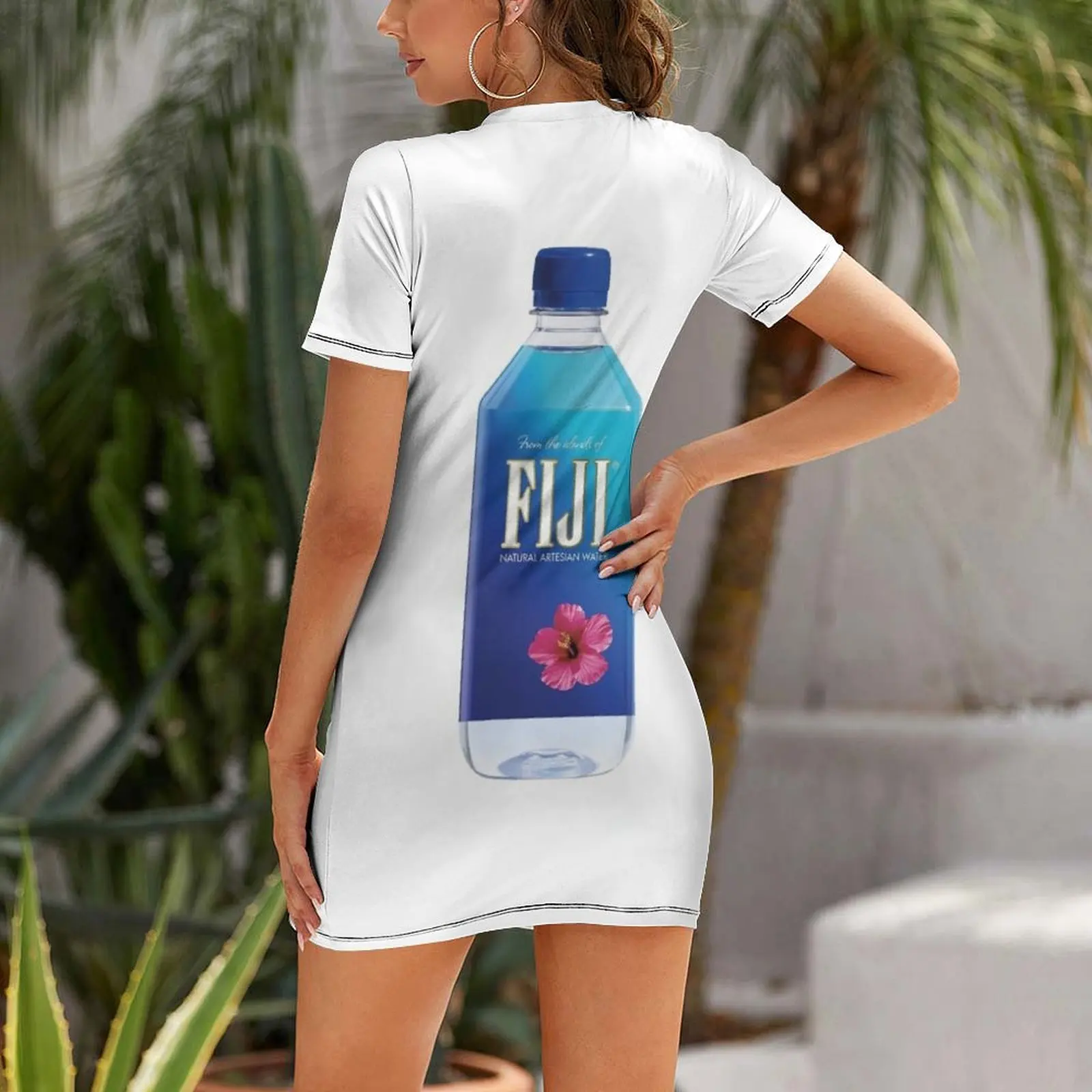 FIJI WATER BOTTLE - Modern Design Short Sleeved Dress elegant women's dresses sale dress for women