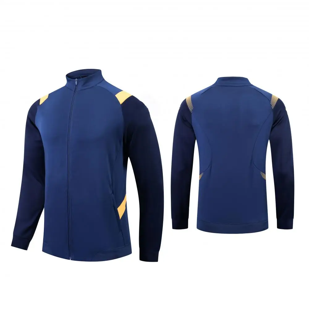 Men Sport Jacket Running Clothing Fitness Tight Sportswear Hiking Jogging Coat Sweatshirt Outdoor blue half zipper