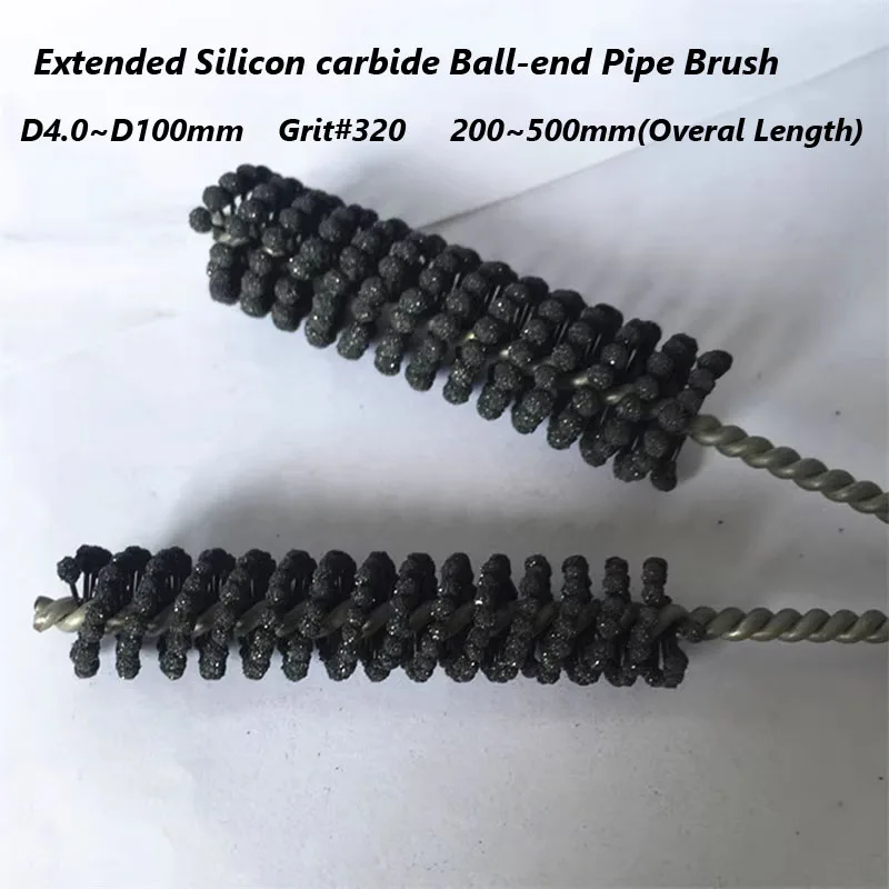 

1 шт. удлиненная шариковая щетка из карбида силика для полировки внутренних отверстий и удаления заусенцев, удаления ржавчины, очистки цилиндра