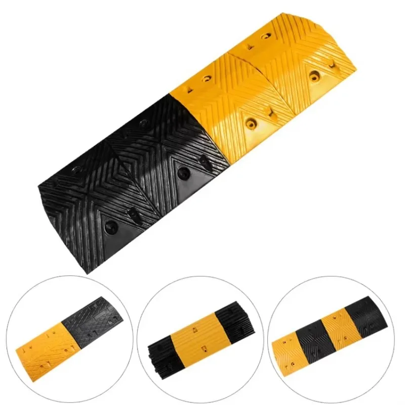 Outdoor Rubber Speed Bumps & Humps-Durable Road Safety Facilities with Custom Thickness