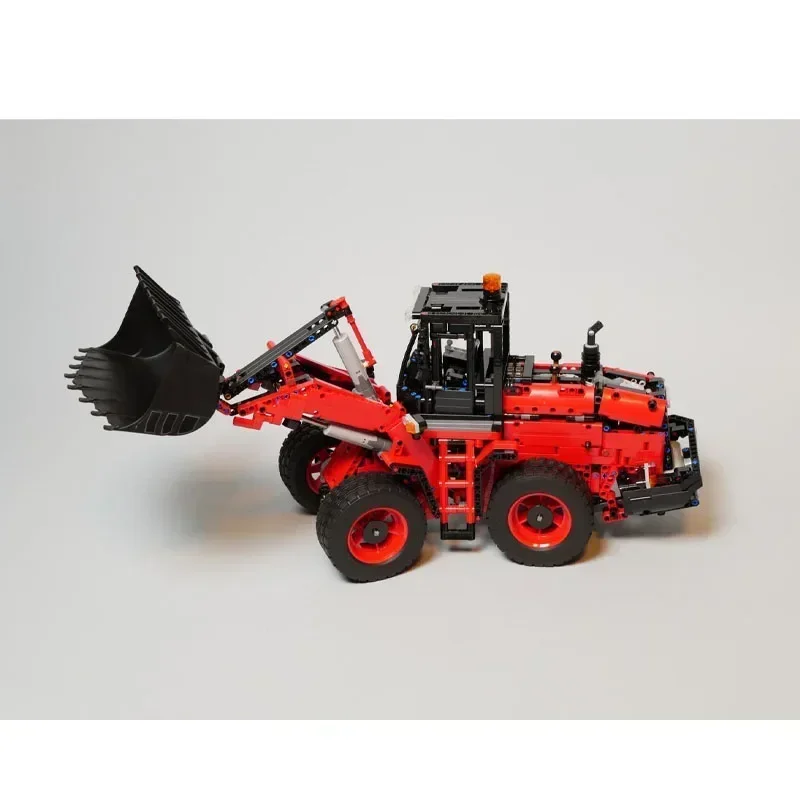 MOC-124307 Red New Wheel Loader Splicing Building Block Model City Important Construction Machine 1899 Parts Toys for Children