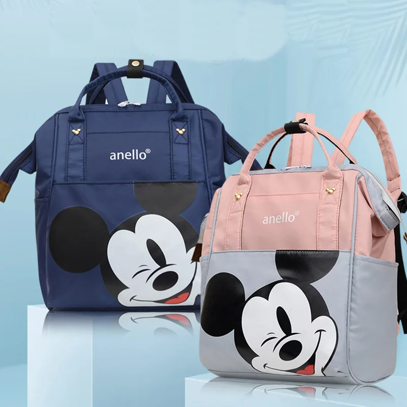 Anime Figure Disney Mickey Mouse Kids Bacpack Mummy Bag Minnie Pattern Travel Handbag Shoulder Bag Children\'s School Bags Gifts