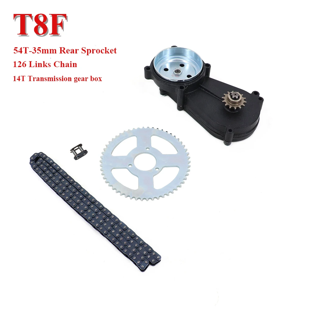 T8F Complete Transmission Kit 14T Gear Box 54T-35mm Rear Sprocket 126 Links Chain for Mini Motorcycle Scooter  Drive Parts