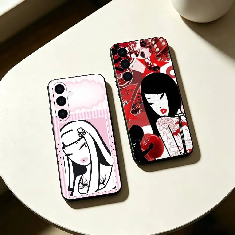 R-Retro Stylish Vibe T-Tokidoki Phone Case Black Silicone Soft For Samsung Galaxy A73,A72,A71,A70,A53,A52,A51