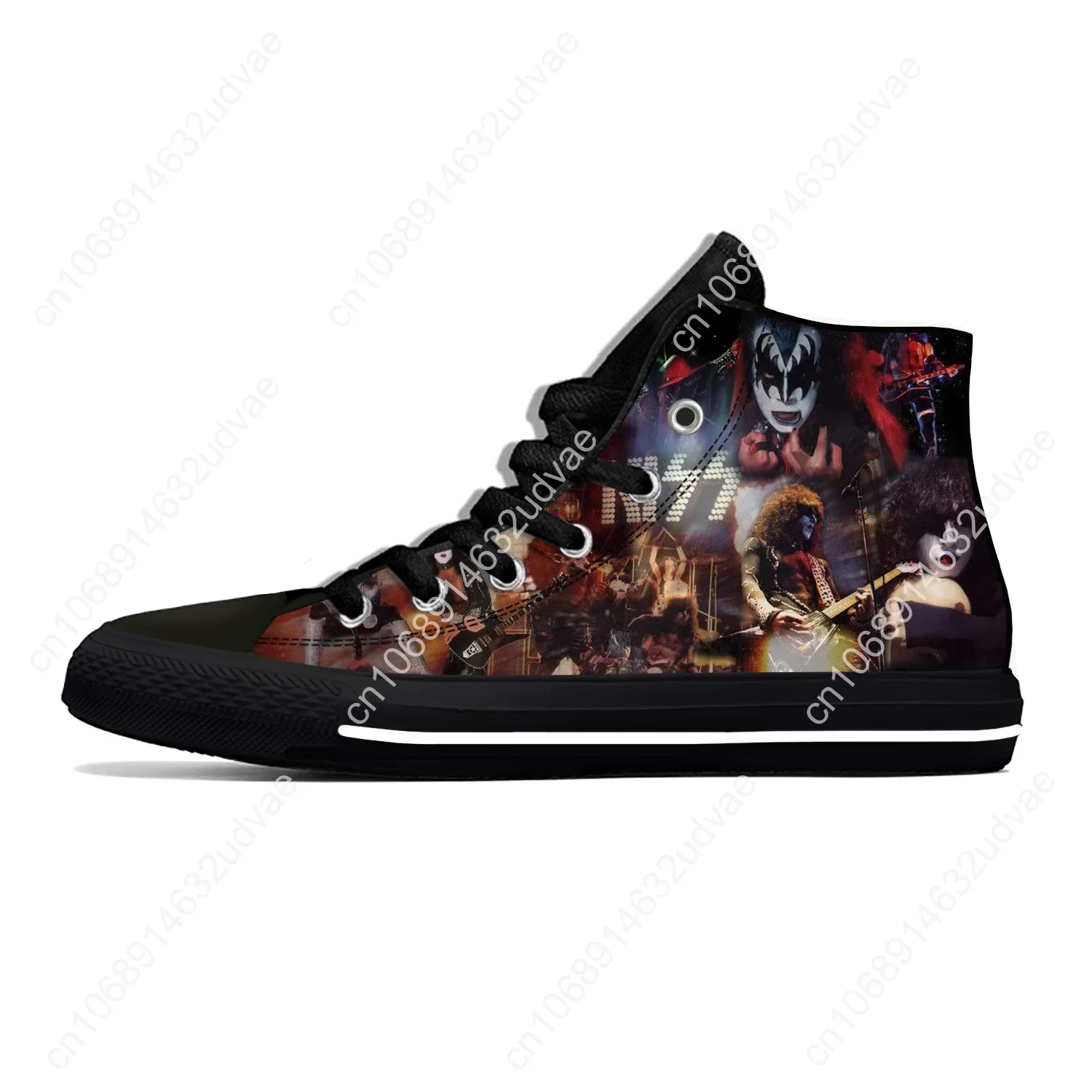 Heavy Metal Music Kiss Rock Band-zapatillas de deporte clásicas para hombre y mujer, zapatos informales de alta calidad, a la moda, novedad de verano