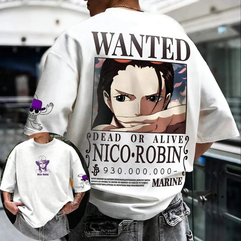 ONE PIECE Nico Robin 2026 Summer New Product Anime Printed Short Sleeve Men's and Women's Unisex Cotton T-shirt