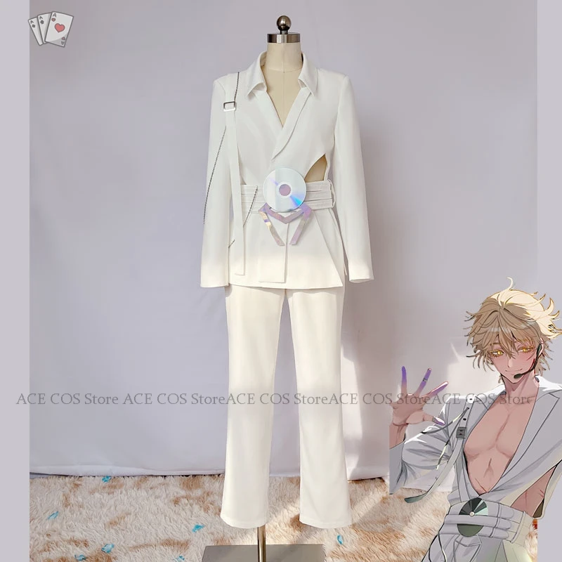 Alien Stage Luka Cosplay Blink Gone Performance Suits Costume Wig Party Clothing Uniform Unisex White Suit Halloween Christmas