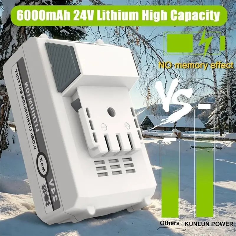 High Capacity, For VOLTAS Snow Joe 24VBAT-XR 24VBAT-LTX 24VBAT-LTW 24VBAT-LTE 24VBAT 24V-X2-SB18 Multiple Protection Battery