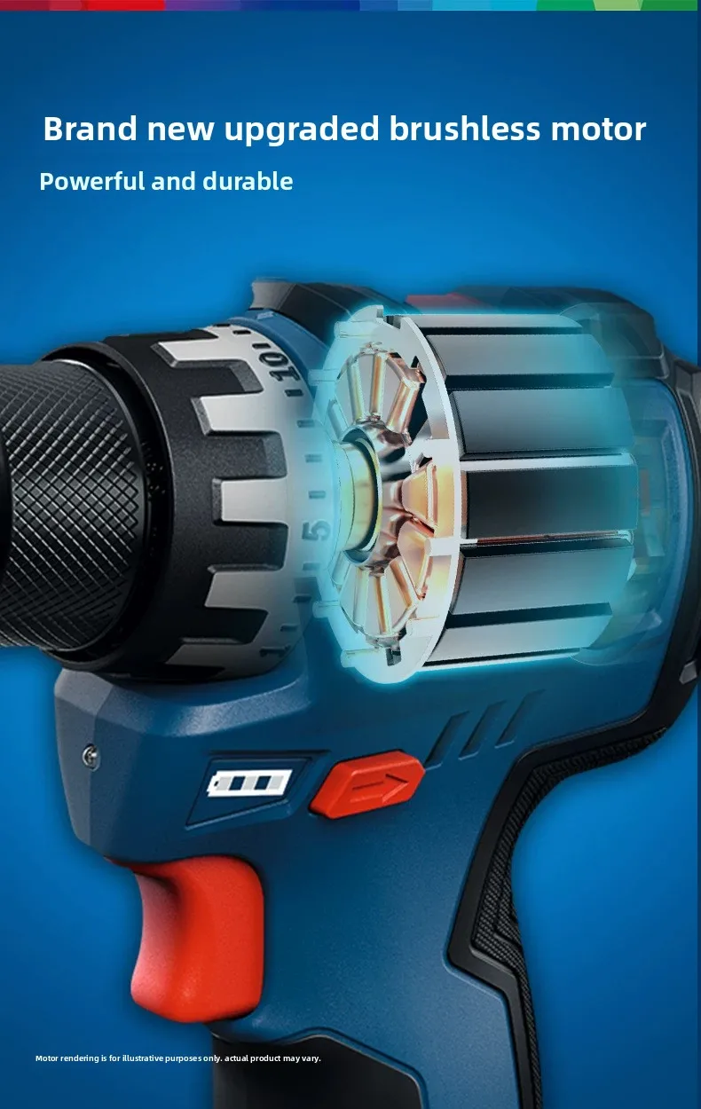 Cordless Brushless Electric Screwdriver 12V Rechargeable Power Screwdriver with 31 N.m Torque, Two-Speed Gearbox and Compact