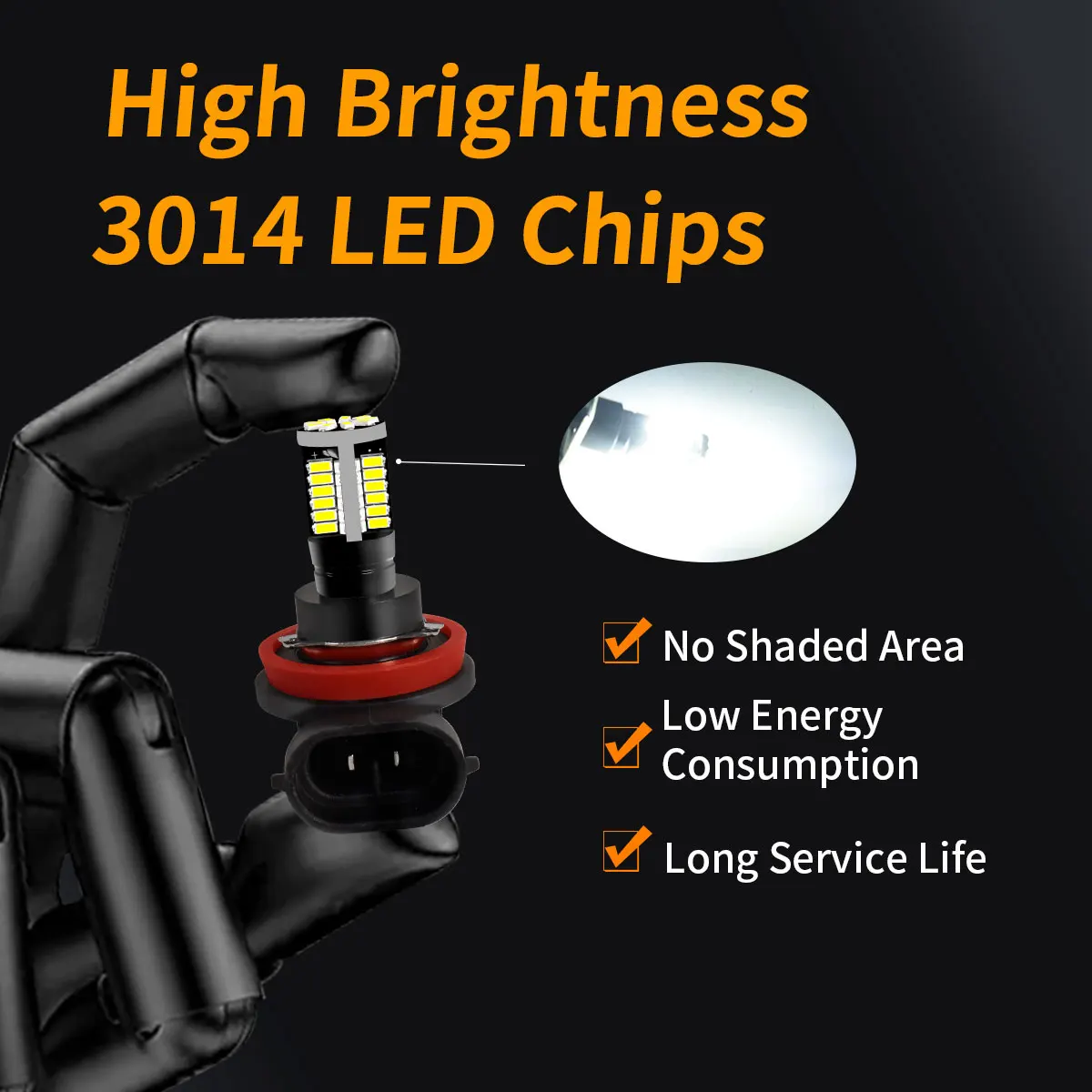Powerful LED Fog Light Bulbs H11 H8 H16 H1 H3 H27 880 1:1 Halogen Size to LED Front Foglamp Lights for Car Headlights Fog Bulbs view 3