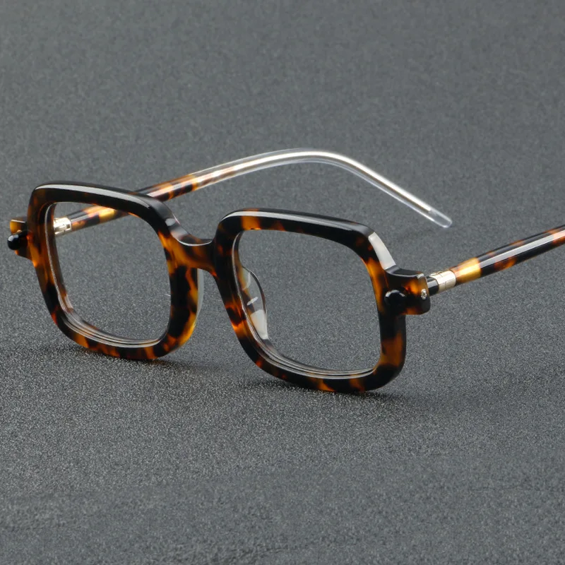 Reading Glasses Men Women Vintage Acetate Square Prescription Eyeglasses Frame Anti Blue Light Glasses 0 +1.0 1.25 1.5 2.0 2.25