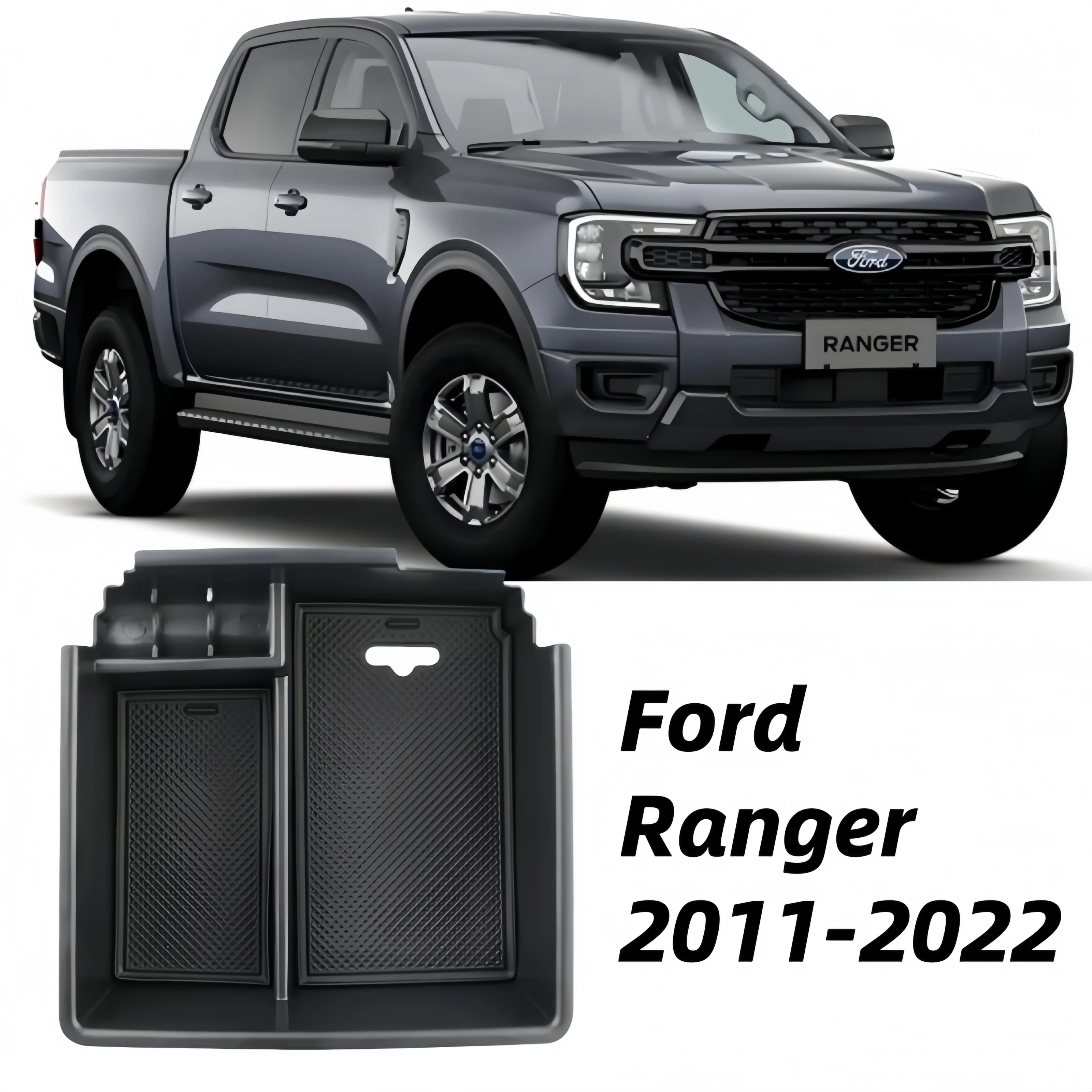 

Car ABS Central Console Armrest Tray Storage Box for Ford Ranger 2012-2022 Auto Interior Organizer Container Accessories