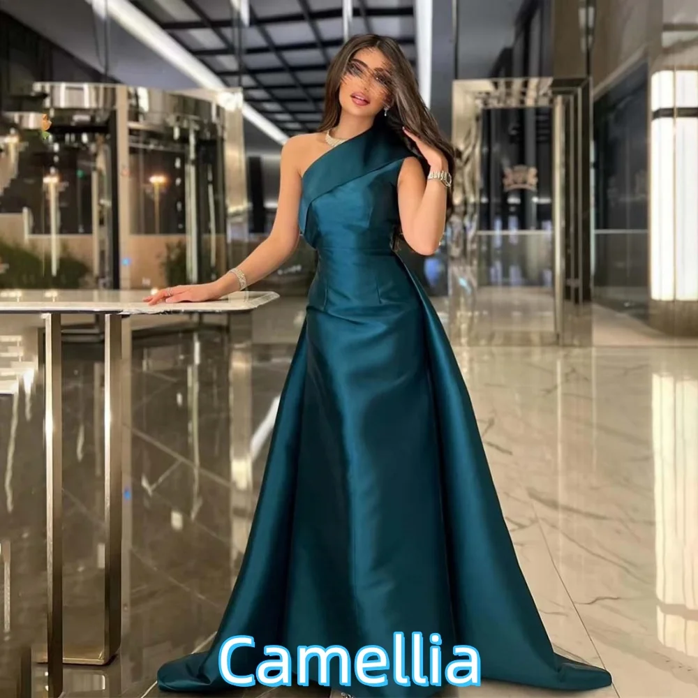 

Customized Exquisite Ruffles Evening Dress Charming One Shoulder Prom Dress Sexy Boat Neck Party Gown فساتين سهرة فخمة 2025