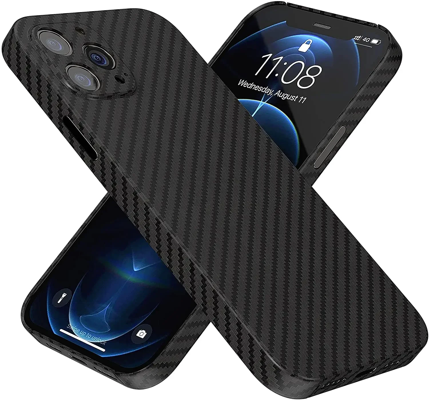 Carbon Fiber Case for iPhone 13 12 11 Pro XS Max XR 7 8 SE 2020 , Real Carbon Fiber Matte Aramid Slim Light Shockproof Case